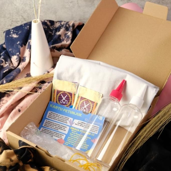 TIE DYE KIT PAKET + KAOS LENGAN PENDEK KOMPLIT TIE DYE T SHIRT DIY