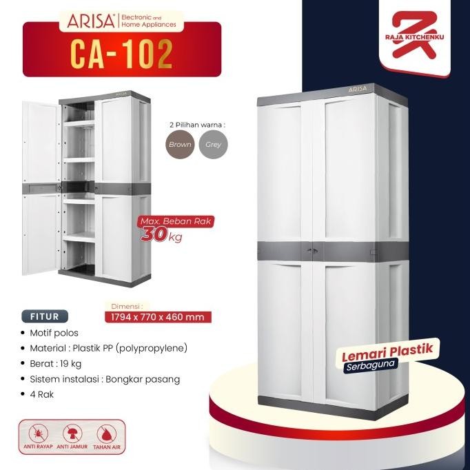 Lemari Serbaguna Plastik Minimalis Dua Pintu Arisa CA102/CA 102