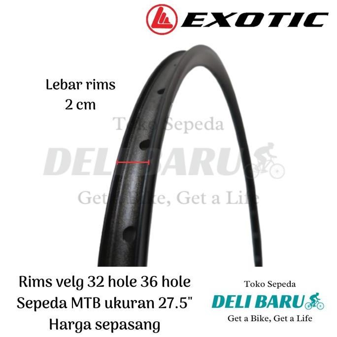 Grosir Exotic Rims Velg Ukuran 27.5 Sepasang Rim Pelek Double Wall 36 Hole 32 Hole Alloy Sepeda Mtb