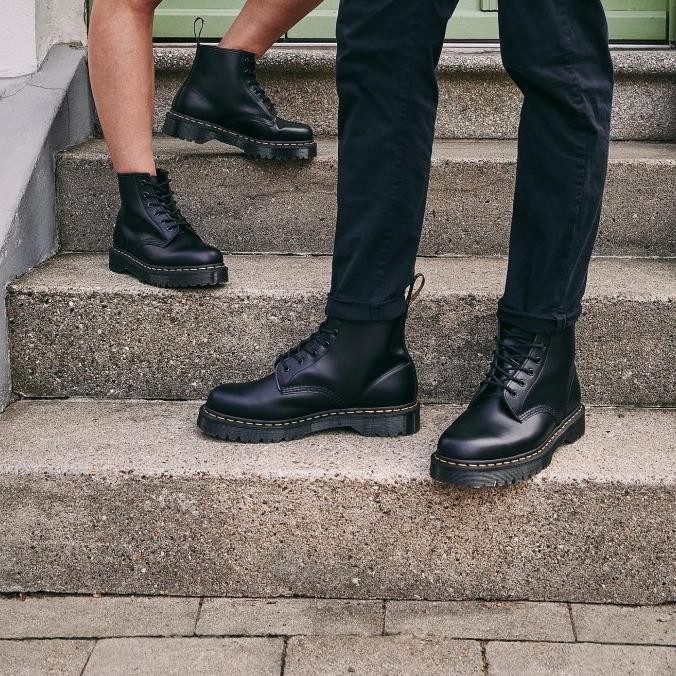 Sale Original Dr Martens 101 Bex (6 Eye) Black Smooth Not Made In England