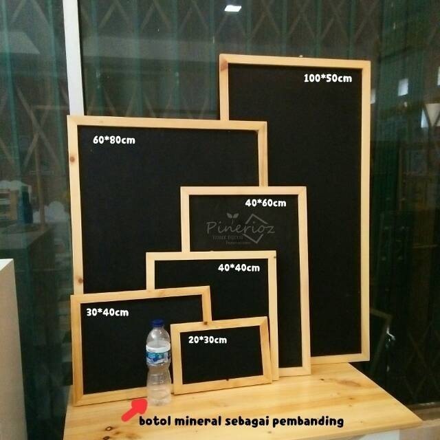 

[PINERIOZ] Papan Tulis Kapur 60*80cm (gantung) / Blackboard / Chalkboard / Jati Belanda / Blackboard