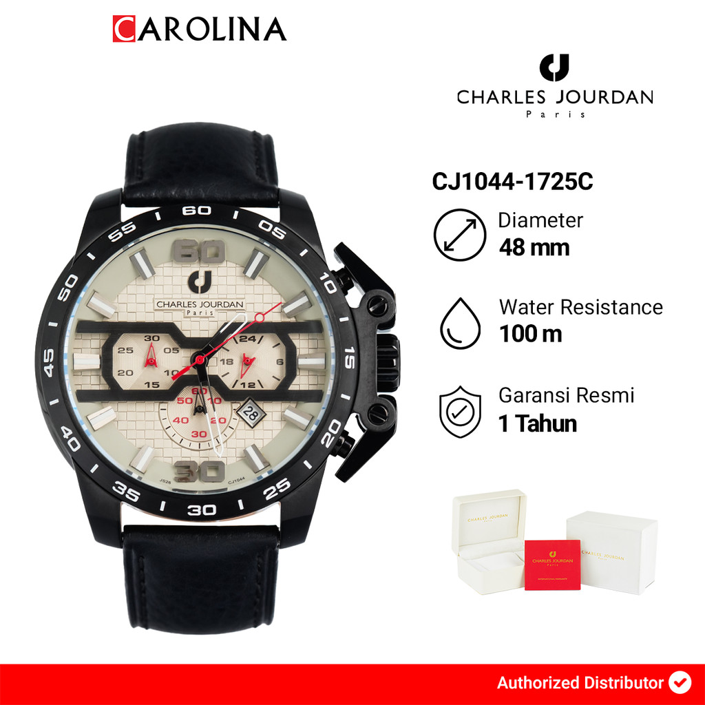 Jam Tangan Pria Charles Jourdan CJ1044-1725C Cream Dial Leather Strap