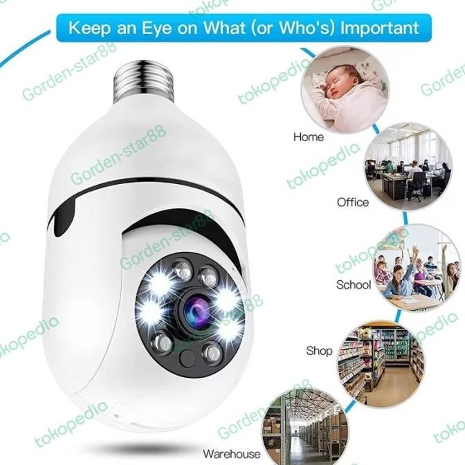 TERSEDIA Lampu Bohlam CCTV Kamera Wireless VR Spy Cam
