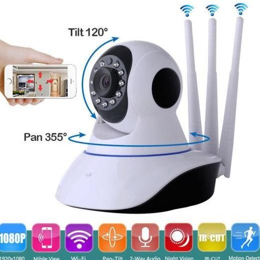 TERSEDIA Kamera Cctv V380 1080P HD Cctv Wifi Smart Camera 3 Antena / Cctv IP Cam 1080P V380 Pro 3 An
