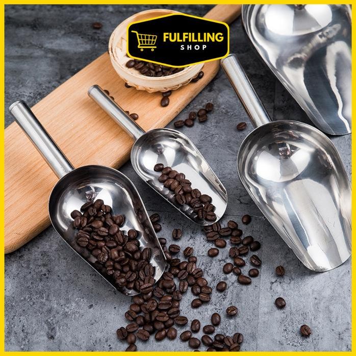

Terlaris Sendok Skop Es Batu Stainless / Sekop Tepung / Sekop Beras Stainless