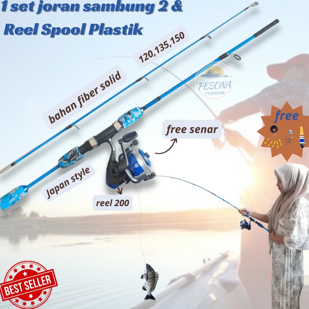 SET PANCING JORAN FIBER SOLID GAGANG JAPAN STYLE/JS Ukuran 120-150 Kekuatan 10-25lbs Max Drag 10kg D