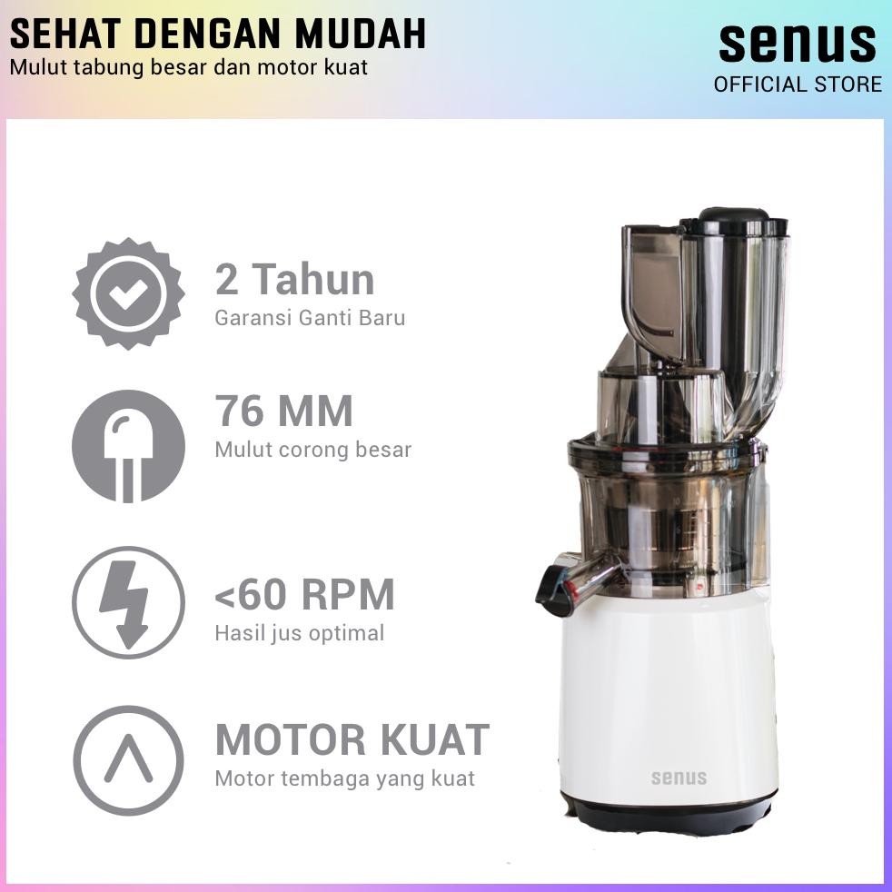 WAGI Senus Slow Juicer PRO 240W - Pengekstrak buah 95% tanpa ampas  mudah dibersihkan