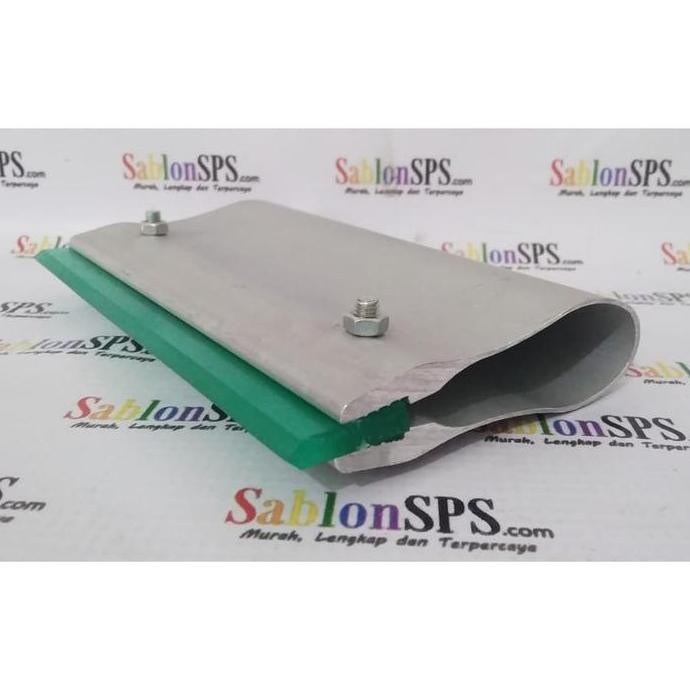 TERSEDIA Gagang Rakel Kecil Alumunium BL 20cm+Rakel Hijau Lancip Sablon
