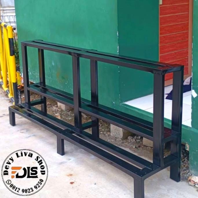 Rak pot bunga baja ringan susun 3