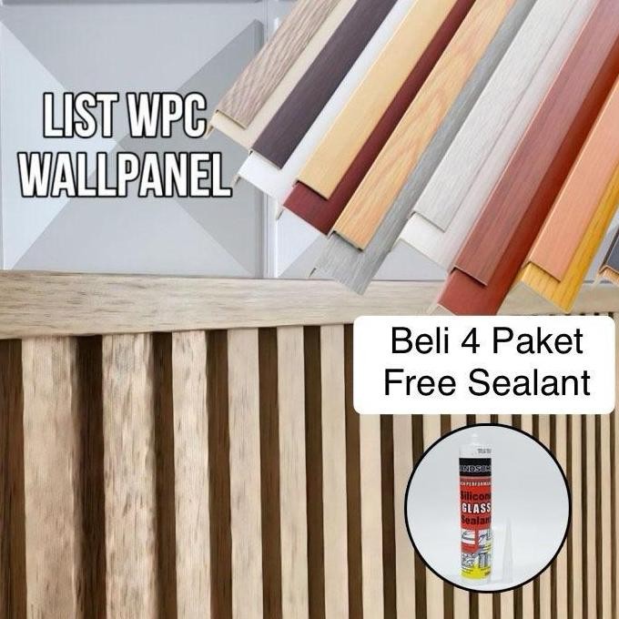SALE PAKET 5PCS LIST SIKU BENTUK L PENUTUP ATAS FINISHING WPC WALL PANEL LIS SUDUT KAYU PANEL TANGGA