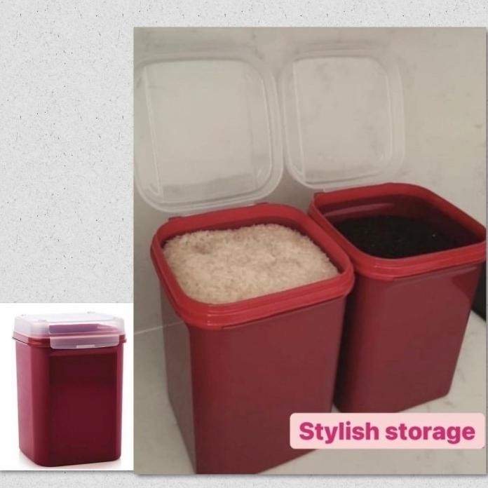 

Terlaris Baru Tupperware Signature Line 5.5 Liter Tempat Beras, Tepung
