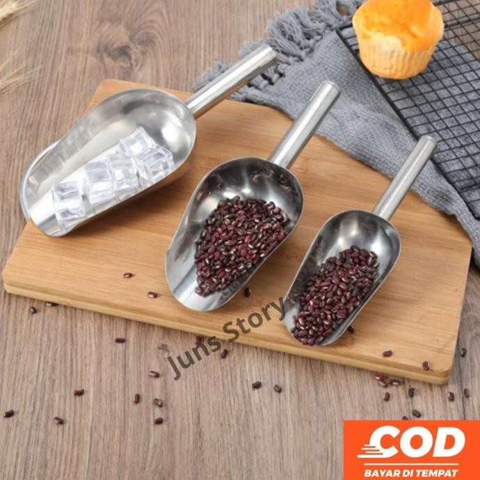 

Terlaris Sendok Sekop Es Batu Stainless Skop Serokan Beras Tepung Jagung Ice