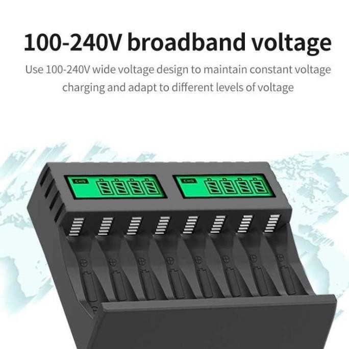 ready Charger 8 Slot Battery Energizer AA / AAA + 4 battery AA 2000 mAh