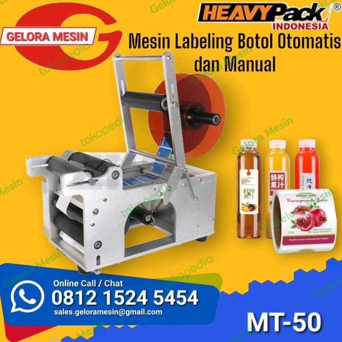 

new !!! Mesin Labeling Stiker Tempel Lebel/Stiker Pada Botol MT-50 HEAVYPACK murah
