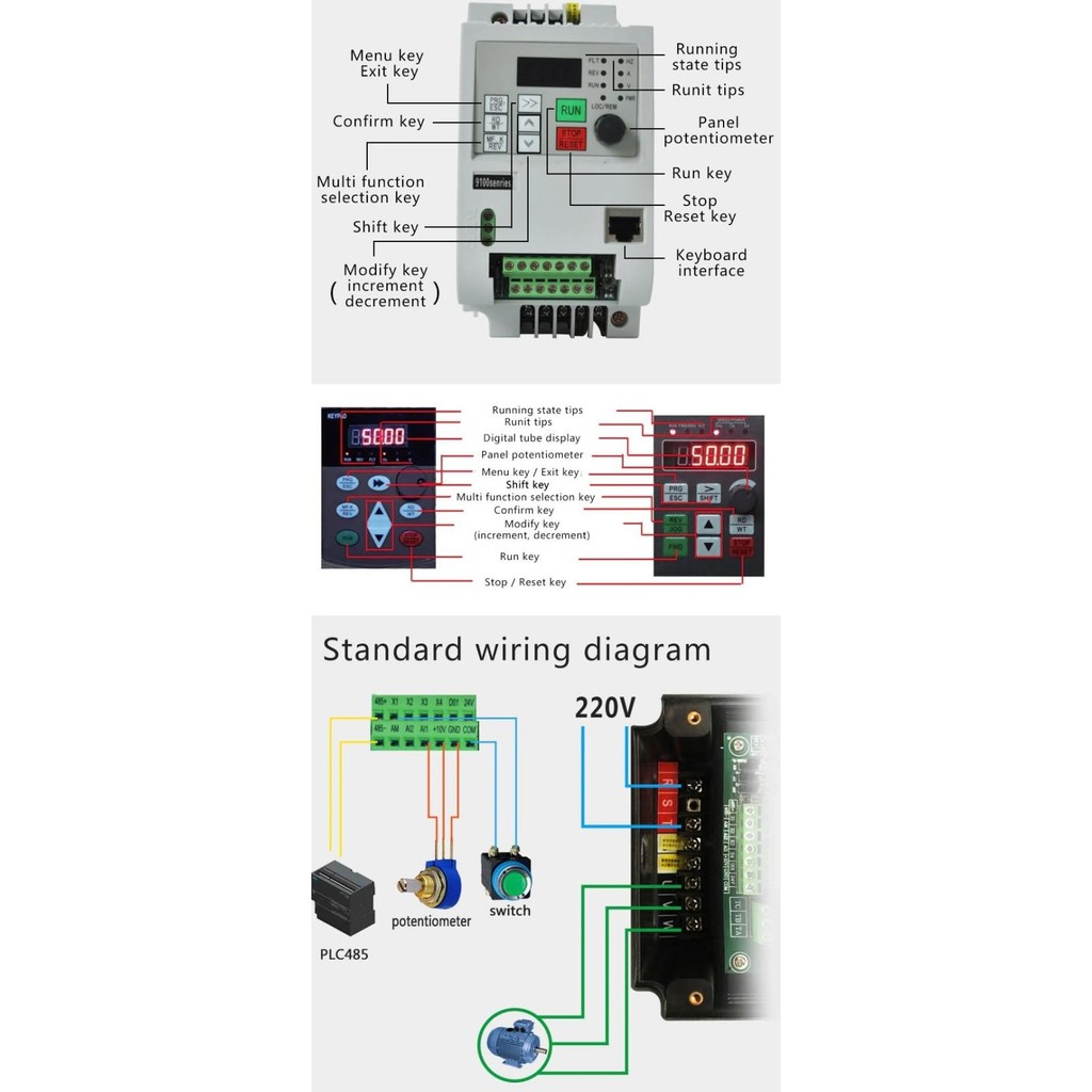 Vfd Inverter 7.5Kw 10Hp Input 220V 1 Phase Output 220V 3 Phase Ori