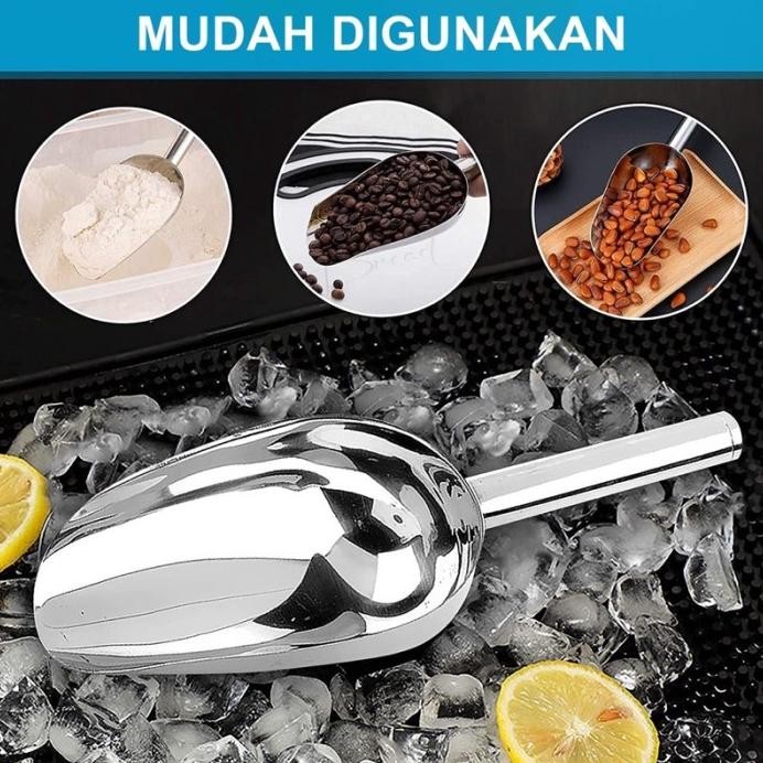 

Terlaris Sendok Es Batu Stainless Steel / Sendok Es / Sendok Tepung / Sendok Beras / Sendok Serbaguna Stainless