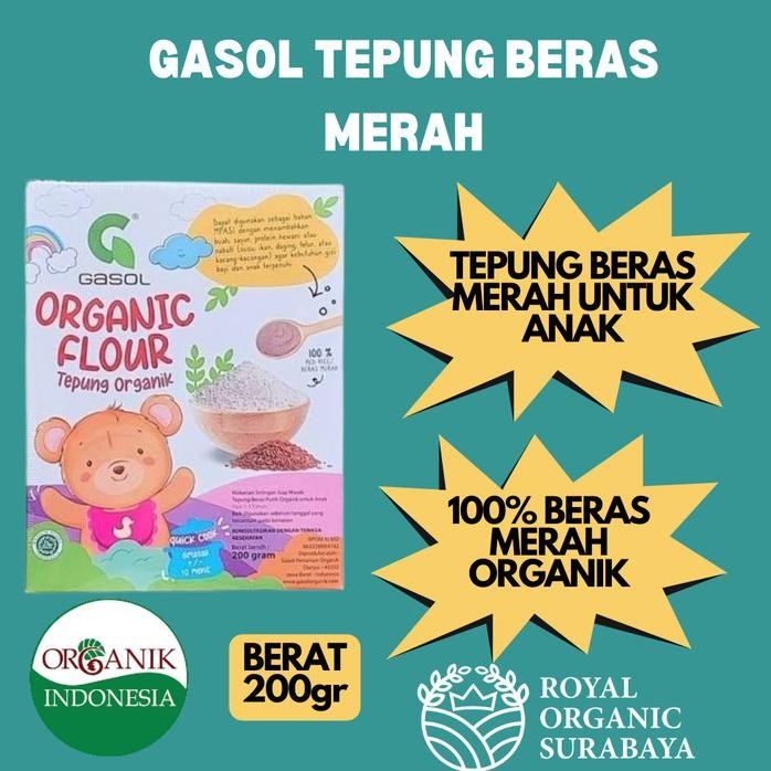 

Terlaris Gasol Tepung Beras Merah Organik Kemasan 200Gr