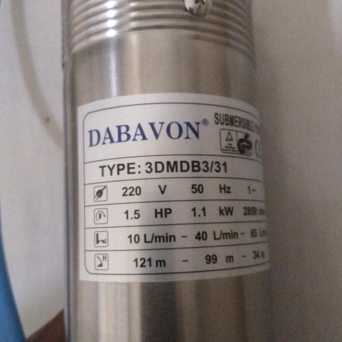 Pompa Satelit 3 Dabavon 1,5 HP 1100watt NORIL (kipas PLASTIK)
