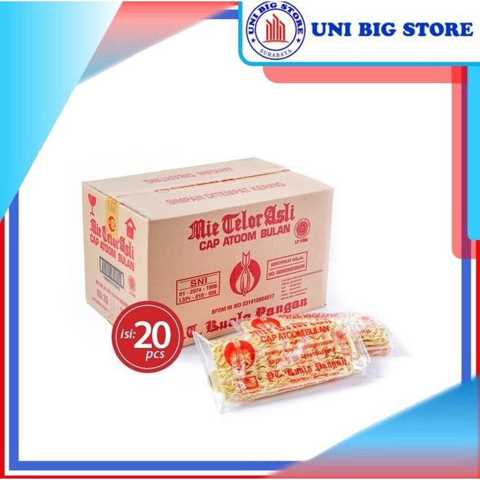 

Terlaris Mie Telor Asli Cap Atom Bulan 200 Gr X 20 Pcs Dus