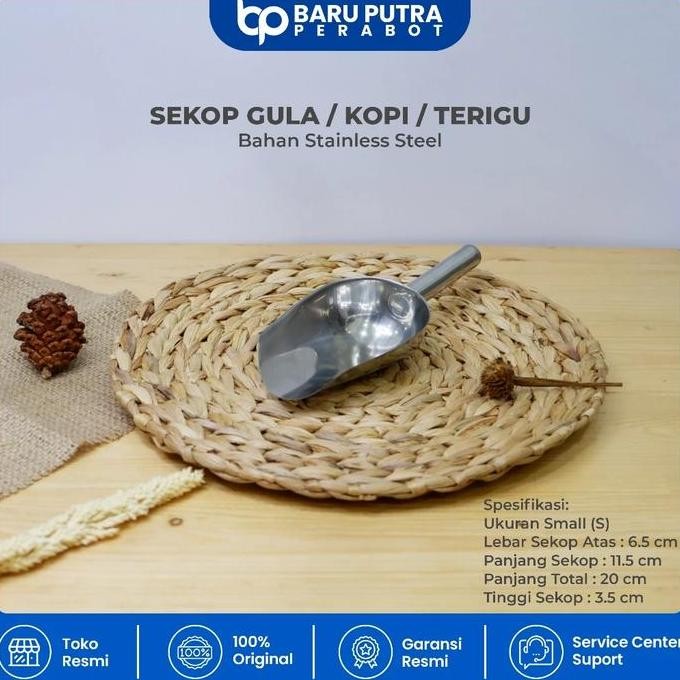 

Terlaris Sekop Es Batu / Serokan Biji Kopi Tepung Stainless Steel / Sendok Skop Beras Gula Serbaguna Ice Cube