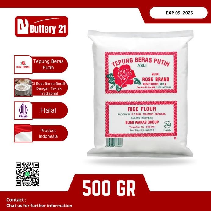 

Terlaris Rose Brand Tepung Beras Putih/ Rice Flour 500 Gr