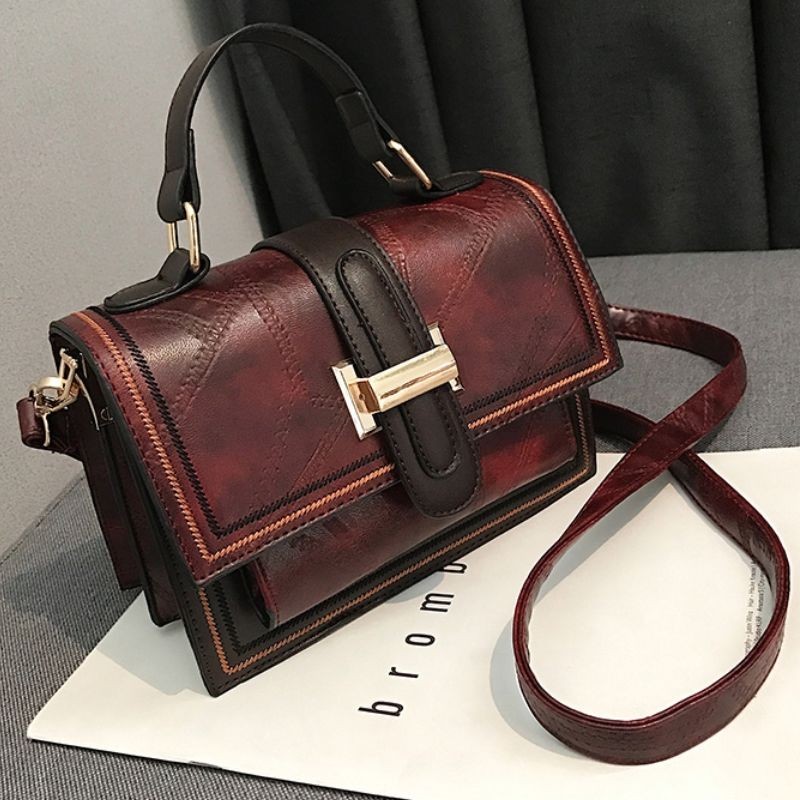 Tas Bahu Tunggal Warna Solid Baru yang Indah untuk Wanita, Tas Fashion Retro Gaya Hong Kong