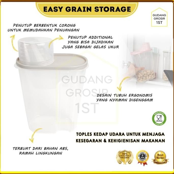 

Terlaris Toples Sereal Gandum Beras Kacang Kopi Tepung Dengan Gelas Ukur Corong | Easy Grain Storage