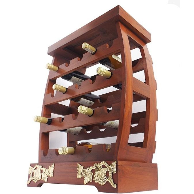 ~@~@~@~@] 75 cm Teakwood Wine Rack / Rak Wine Arak Minuman Kayu Jati - HWR1514 / Wine Barrel with De