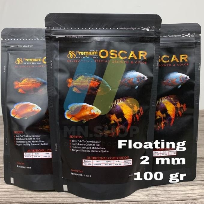 Terlaris Pelet Oscar Premium 88 Pelet Ikan Oscar Floating 2Mm 100Gr