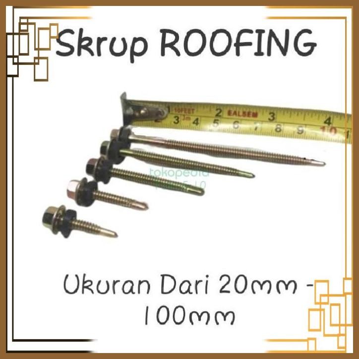 [JTK] SKRUP ROOFING 60MM BAUT SKRUP RUFFING 12 X 6CM ROOFING PANJANG 6 CM
