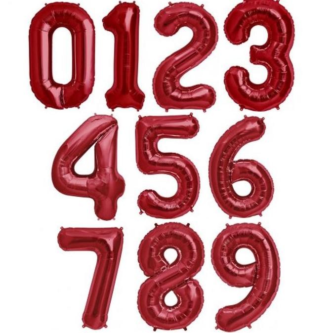 .........] Balon Foil Angka Merah 60cm