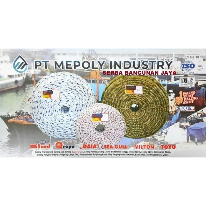 

Tali Tambang Qrope 16Mm Pp Tampar Propyline Original Dan Terpercaya
