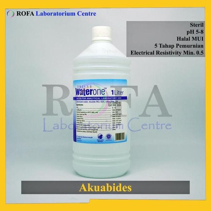 akuabides waterone / aquabidest / akuades pro analis 1000 ml termurah