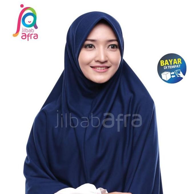 Baru Jilbab Afra Arfa Beria Hijab Kerudung Instan Bergo Navy Biru Dongker