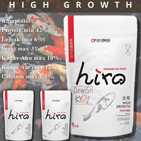 Terlaris Hiro Koi Food / Hiro Growth /Makanan Ikan Hiro High Growth Premium Koi Pelet Koi 1Kg