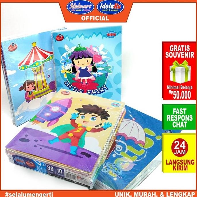 

SALE! IDOLMART BUKU TULIS SIDU ISI 38 LEMBAR SINAR DUNIA 1 PACK ISI 10 BUKU