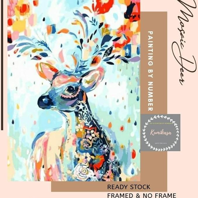 Diy Paint By Numbers Lukisan Akrilik Kerajinan Tangan - Mozaik Deer