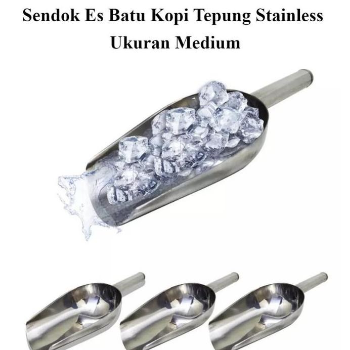 

Terlaris Sekop Es Batu Stainless Steel Sendok Skop Tepung Beras Biji Bubuk Kopi Kitchenware