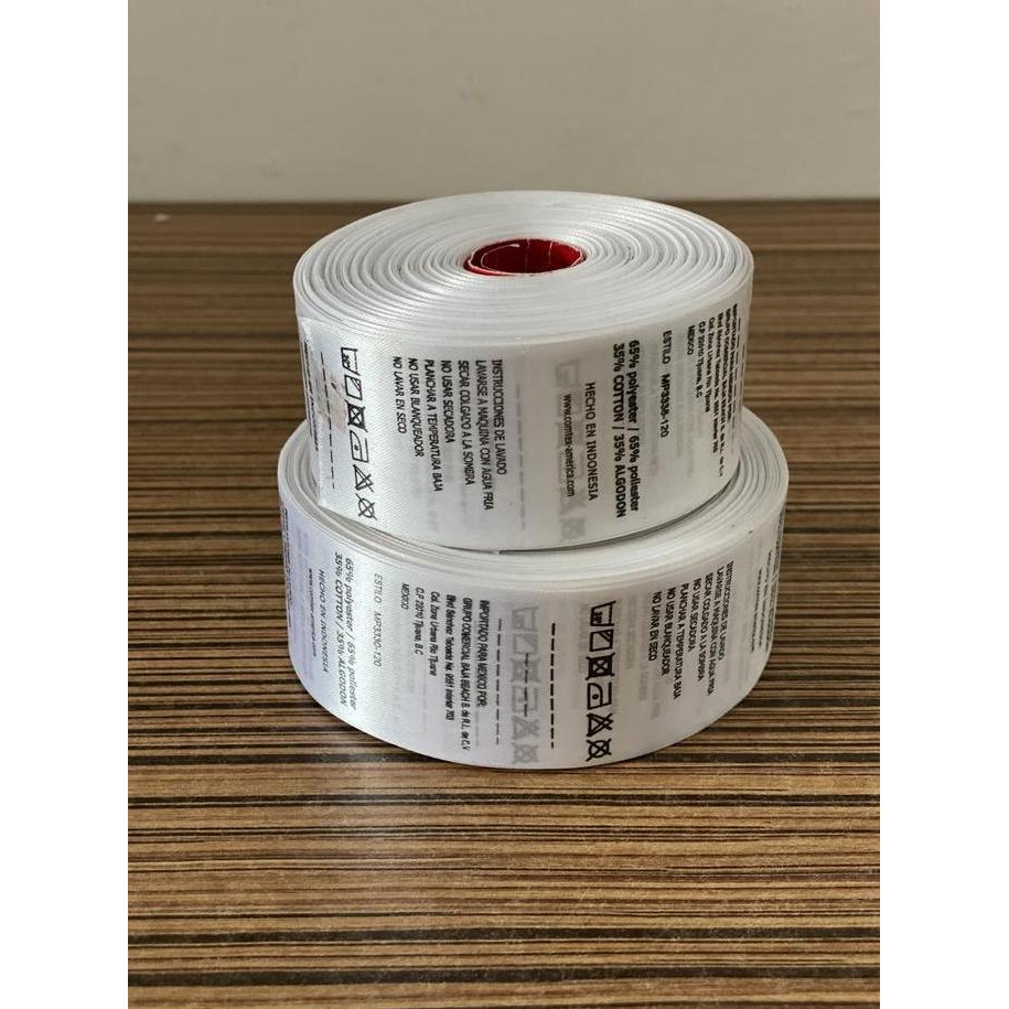 

Washing label / care label saten printing
