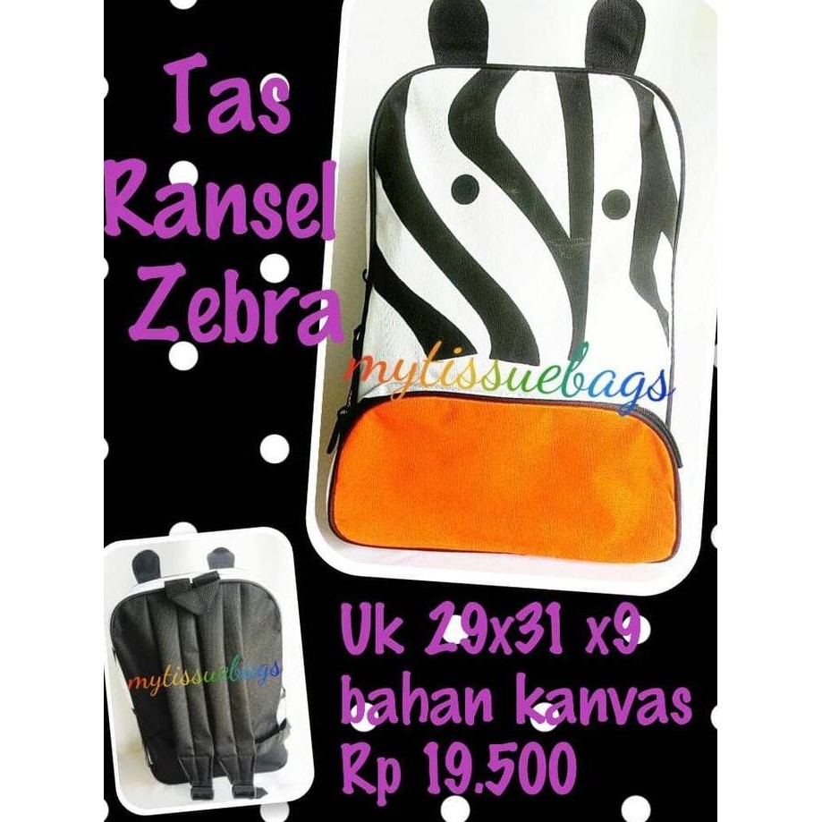 ASB souvenir ultahtas ransel anak zebra/tas ransel sekolah/goodiebag
