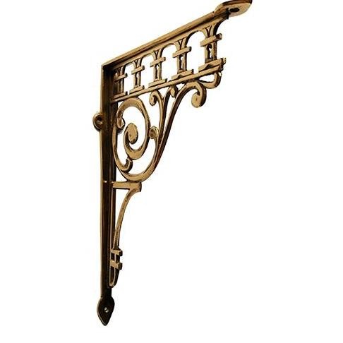 <<<<<] 10" Siku Kuningan Penyangga Rak Kayu Buku / Brass Shelf Bracket