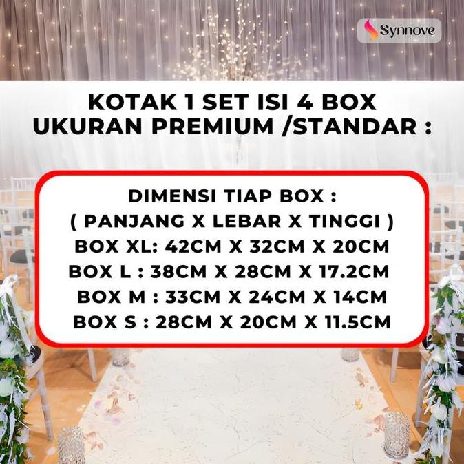 

ready !!! Kotak Seserahan Pernikahan SET Isi 4 PREMIUM Box Kotak Hantaran Seserahan Mika Double Tile