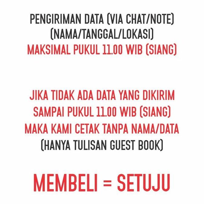 

ready !!! (SR010) Buku Tamu Pernikahan Hardcover dan Softcover murah / Guest Book Isi 310 Tamu Paper Stationery