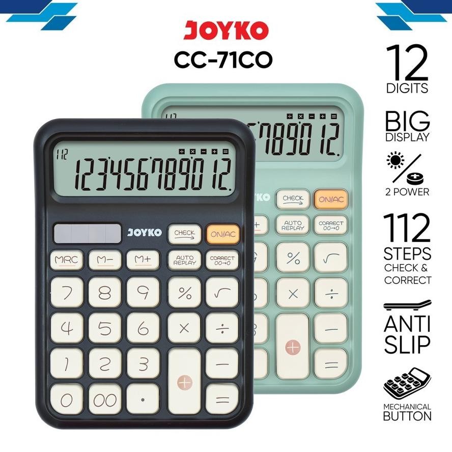 

TT60 dvc-78 Kalkulator Color Pastel JOYKO CC 71CO - Calculator Pastel Tombol Empuk / Mechanical Button Hemat Terlaris