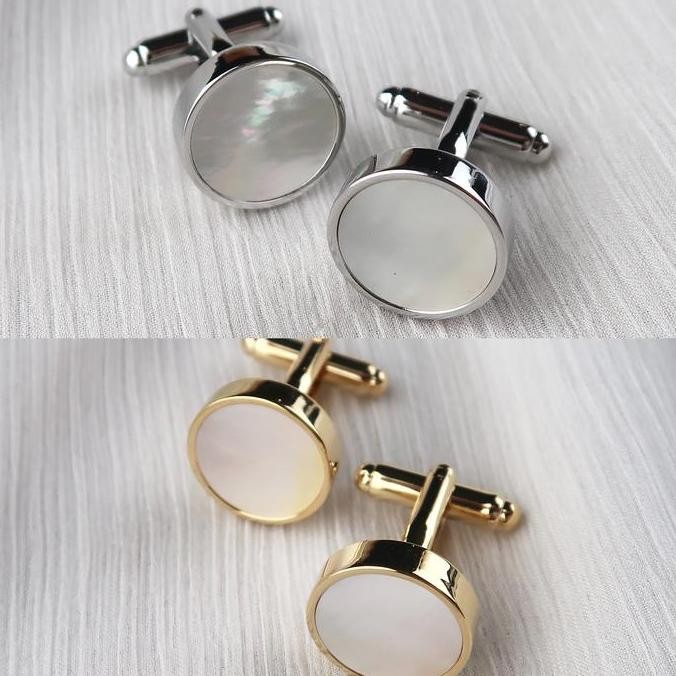 Cufflink Mutiara MOP Stainless Steel | Thobe Kabak murah