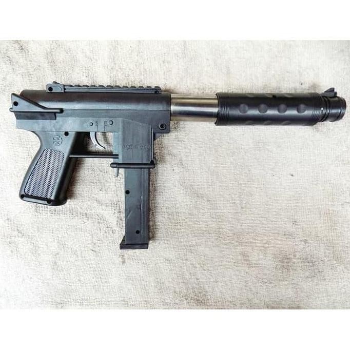 baru  Mainan Tembakan Spring SMG TEC-9 High Power Huanghe impor Skala 1:1
