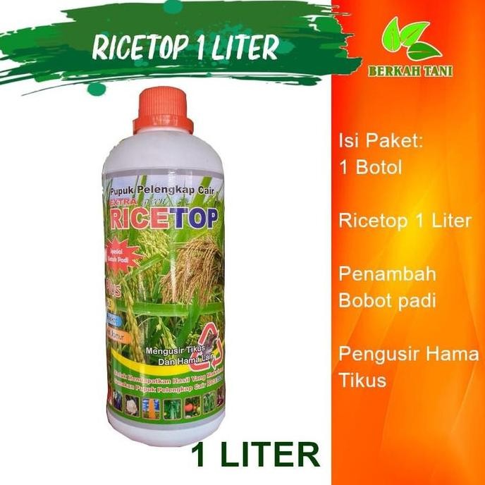 

Terlaris Ricetop 1Lt Pupuk Cair Penambah Bobot Padi Dan Anti Tikus