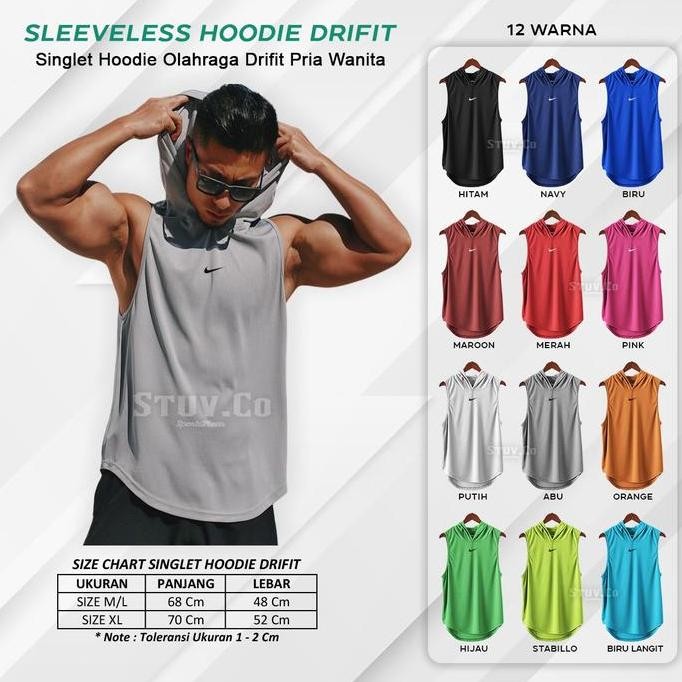 new  Baju Kaos Jersey Singlet Gym Hoodie Olahraga Pria Wanita Gym Fitness