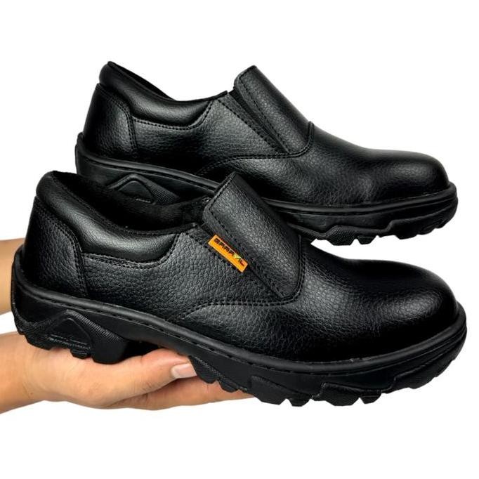 Murah Garavil Sepatu Safety Proyek Slip On Karet Anti Slip Ujung Besi Shoes Pria Synthetic Ringan Ki