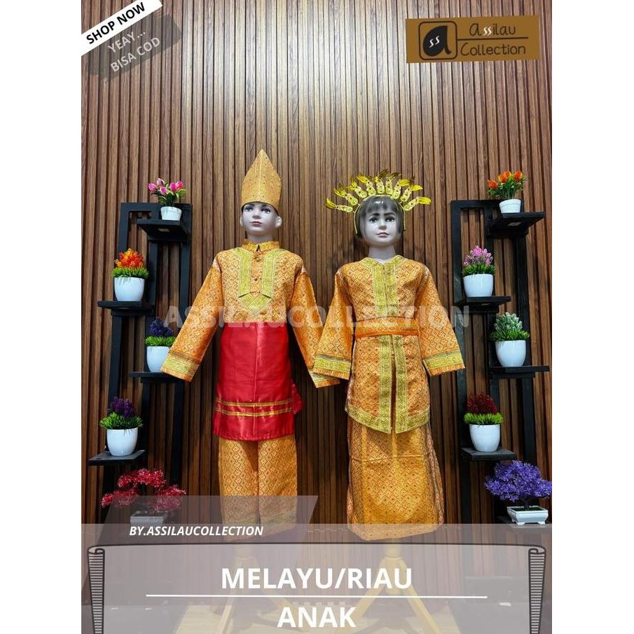 Baju Adat Anak Melayu Satuan (Laki/Cewek) Pakaian Aksesoris